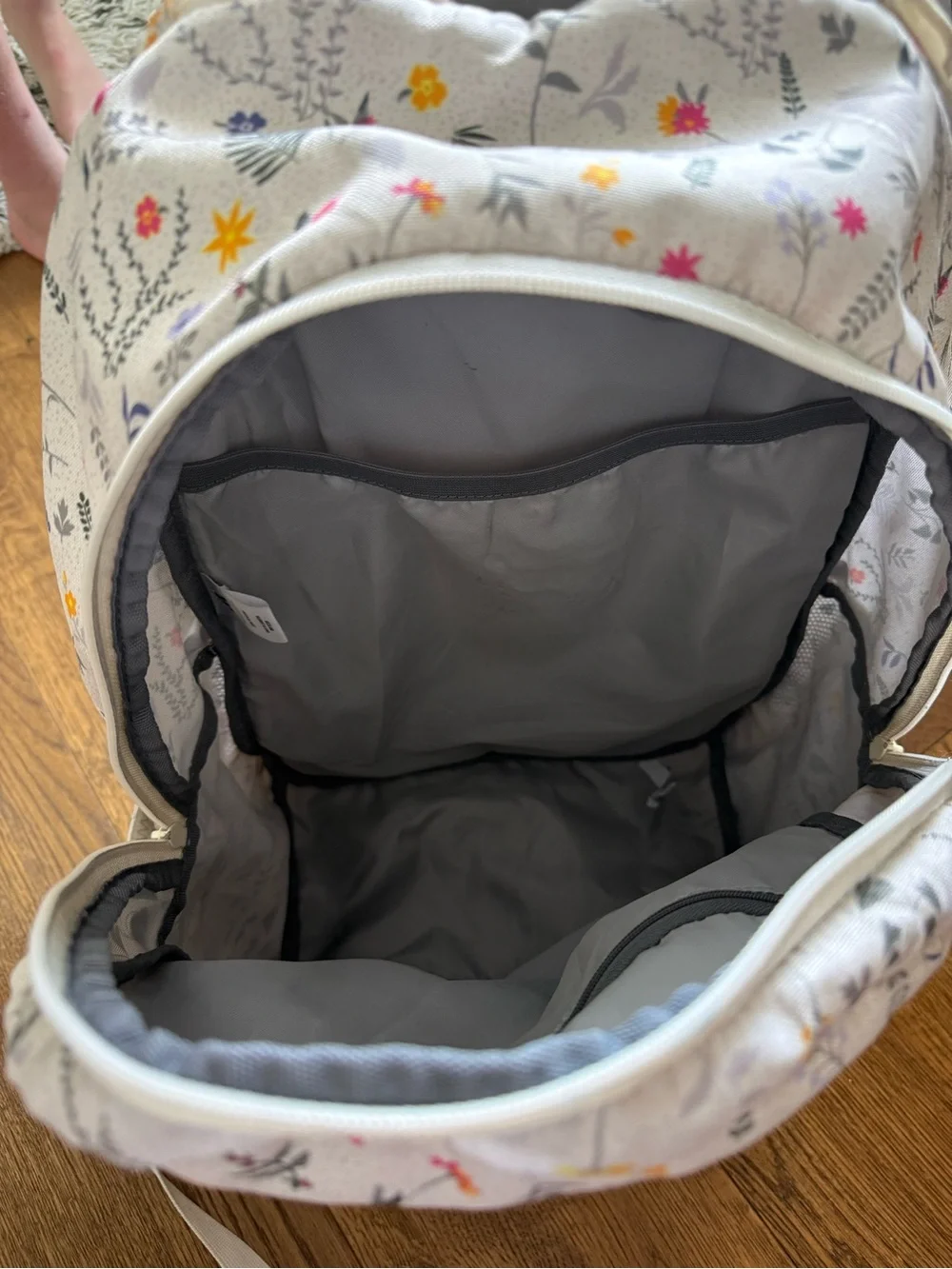 adidas Cream Floral Print Backpack - Picture 2 of 8